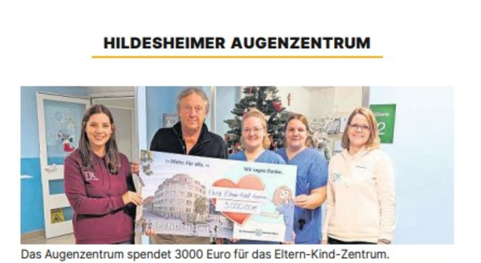 HAZ 07.01.2026 - HiAz spendet 3000 EUR für Eltern-Kind-Zentrum