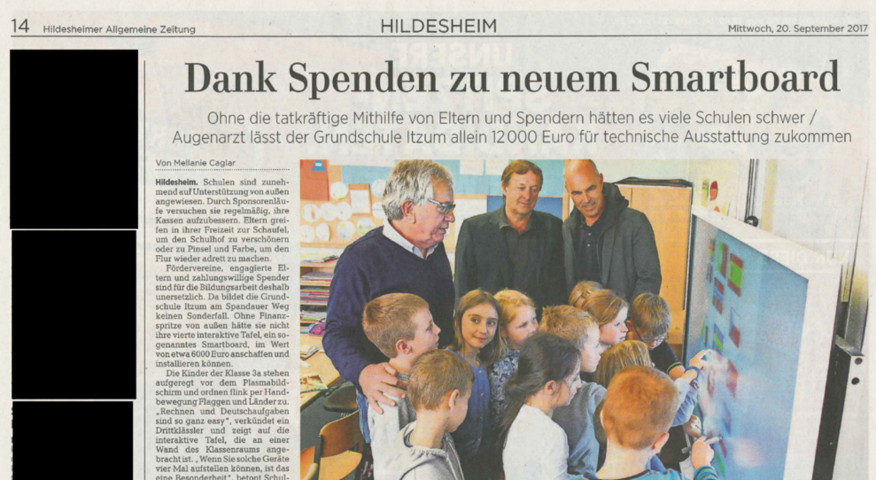 Dank Spenden zu neuem Smartboard
