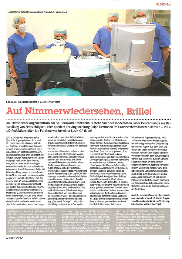 Auf Nimmerwiedersehen, Brille!