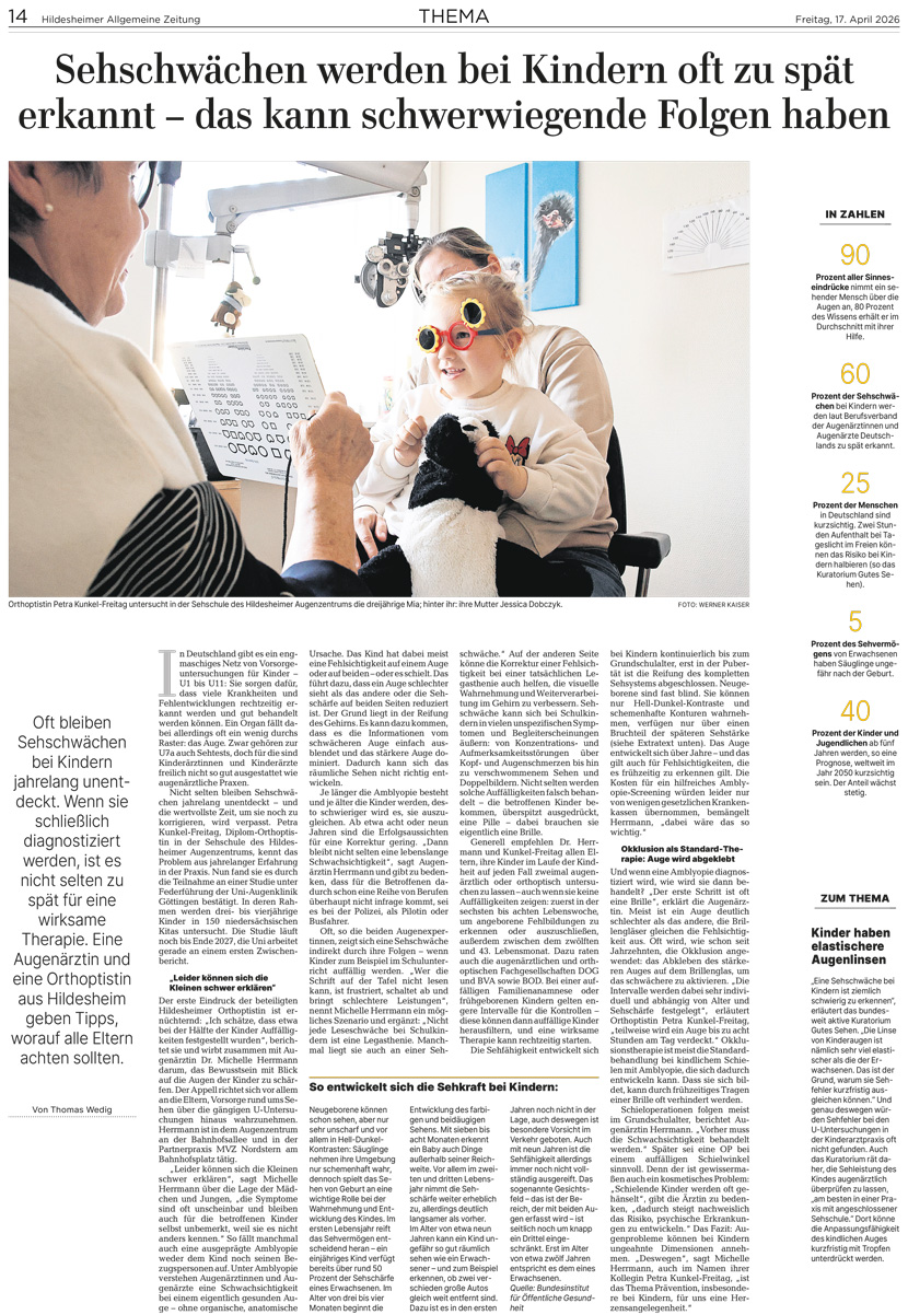 Prävention von Sehschwächen bei Kindern 